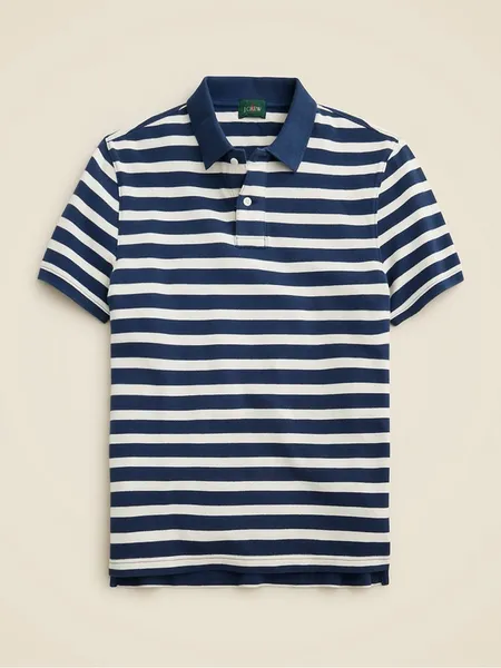 Striped Pique Polo Shirt