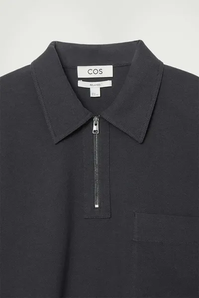 Zip Placket Polo Shirt
